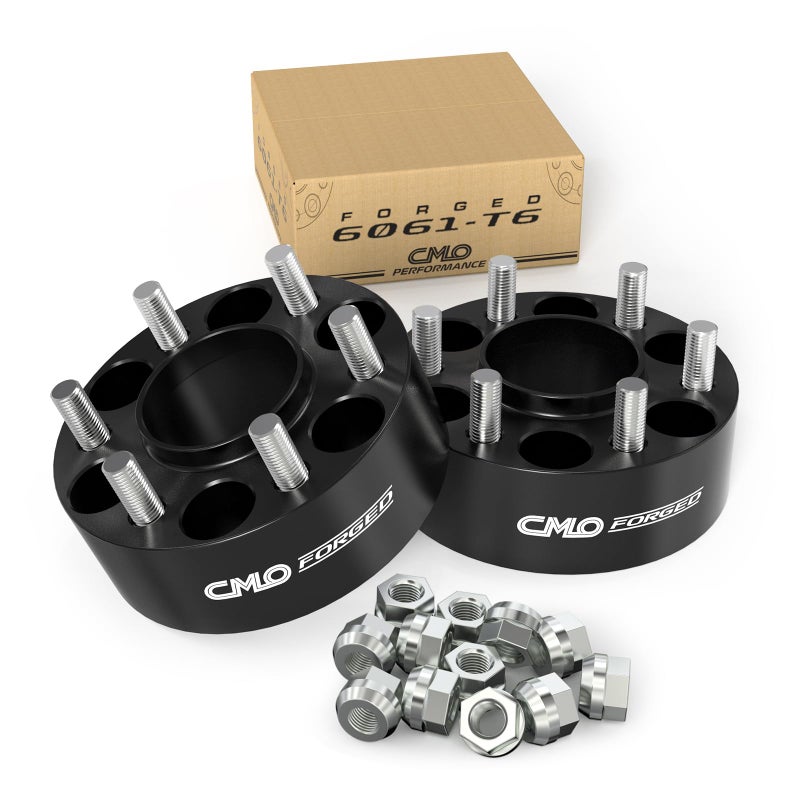 Customadeonly True Forged 6x135 Wheel Spacers for F150 20042014  50mm 2 Inch Set of 2  Hubcentric Black ExpeditionNavigator  871mm Bore  M14x20 Studs